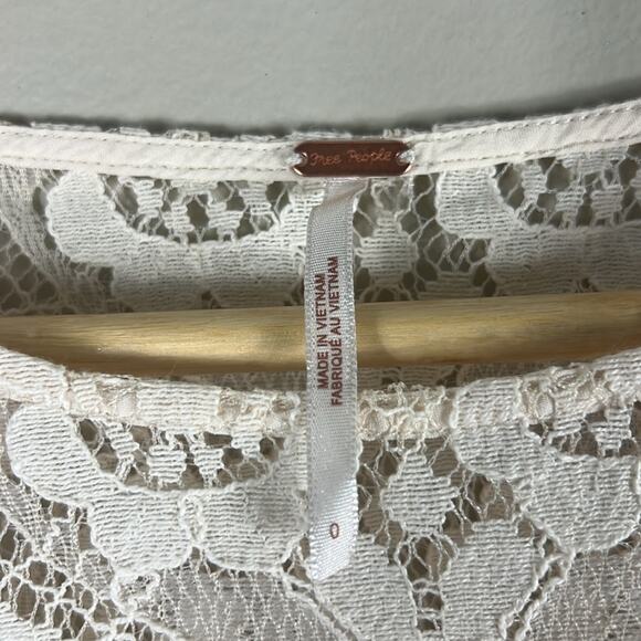 Free People Walking To The Sun Dress Womens 0 3/4 Sleeve Boho Cottagecore Beachy - Picture 6 of 7